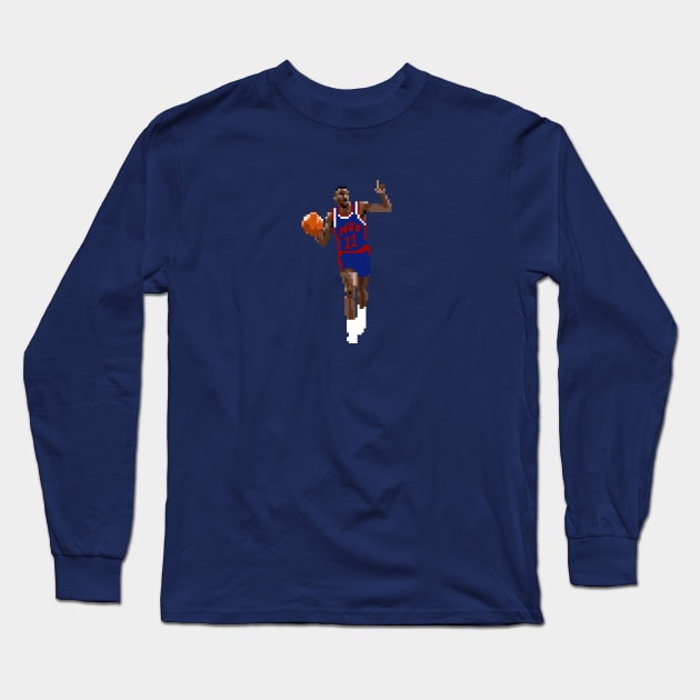 Isiah Thomas Pixel Dribble Long Sleeve T-Shirt by qiangdade